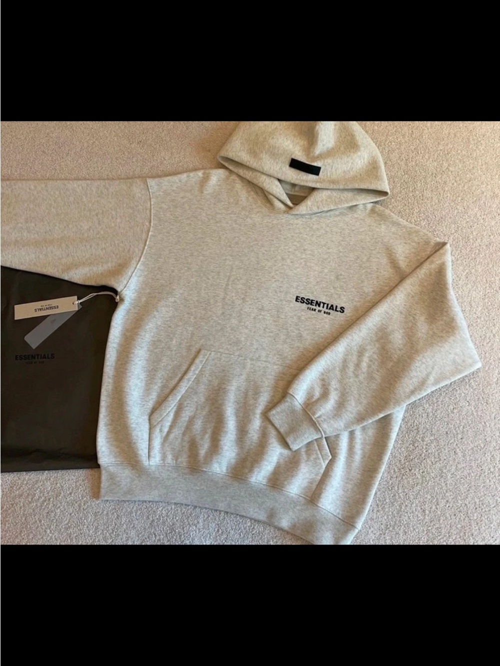 Essentials Men’s Heather Gray Logo Hoodie